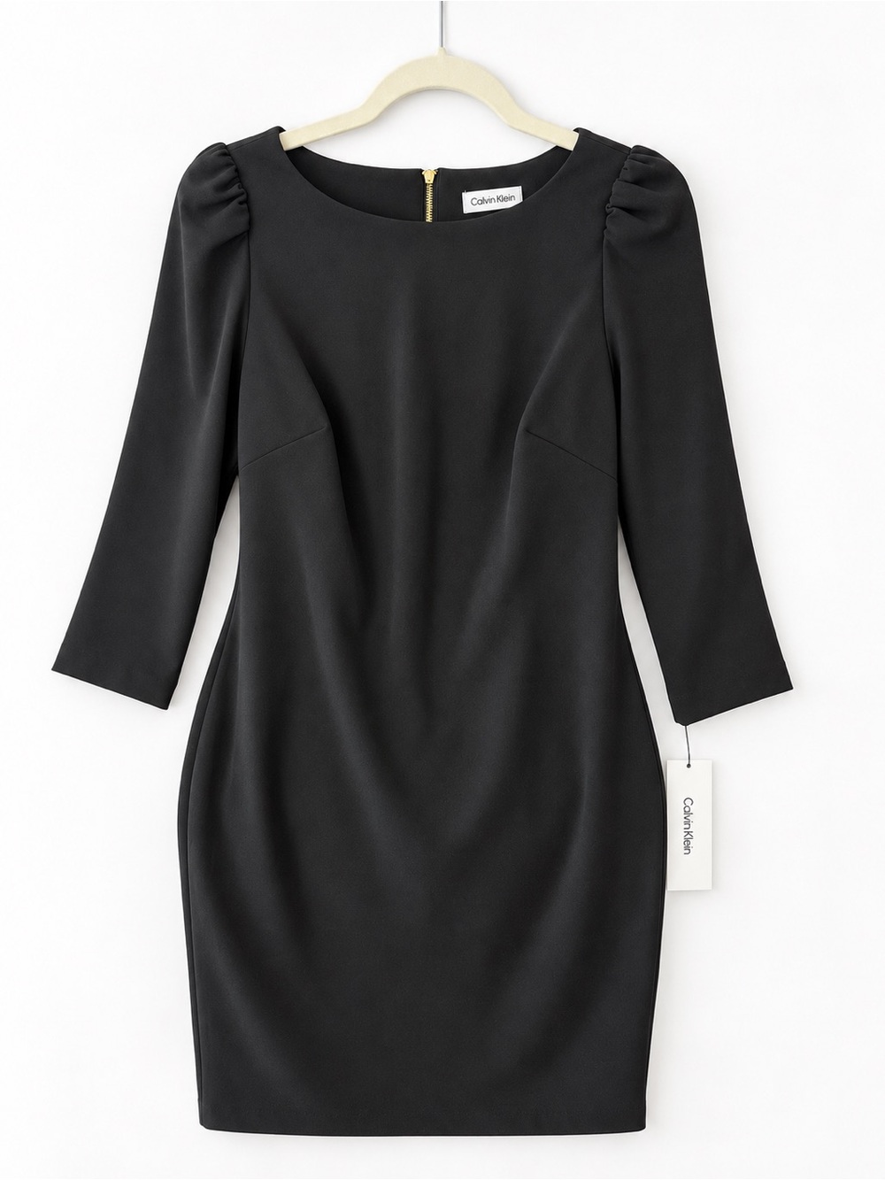 Calvin Klein Black Long Sleeve Sheath Dress